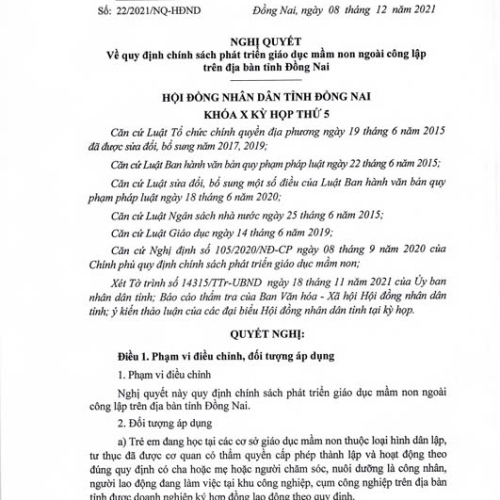 Nghị quyết 22 vv trợ cấp con công nhân