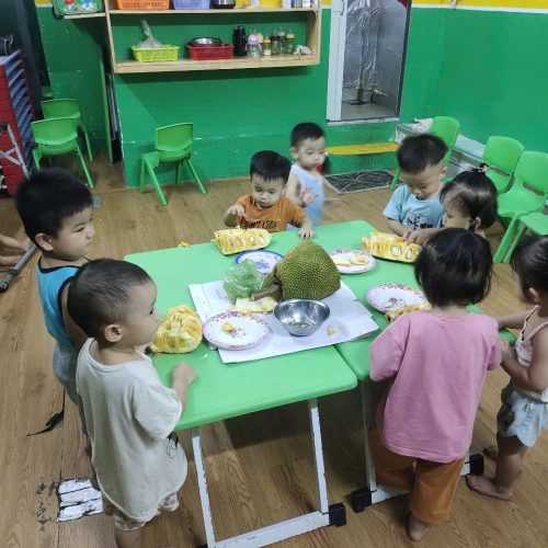 Bé khám phá quả mít